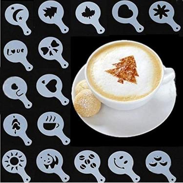 Imagem de Kit Com 16 Moldes Decorativos Para Café Capuccino E Sobremesas