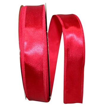 Imagem de Reliant Ribbon Fita de borda com fio Dyna Satin Ez, 3,8 cm x 90 metros, escarlate