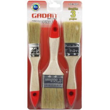 Imagem de Kit 3 Trincha Pincel Multiuso Pintura Tinta Látex Acrílica - Gadan