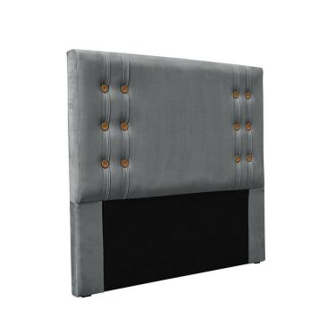 Imagem de Cabeceira Cama Box Queen 160cm e Recamier Gênova Veludo Cinza S04 - D`rossi