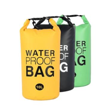 Imagem de Saco Estanque 10 Litros Bolsa Mochila Saco Sacola À Prova D'Agua Para Praia Impermeável 10l (Verde)