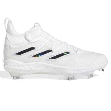 Imagem de adidas Tênis de beisebol masculino Adizero Afterburner 9 Nwv casual - branco, Branco/Preto/Branco, 7.5