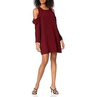 Imagem de Mud Pie Vestido feminino Aria de manga comprida com ombro vazado, Vermelho, G