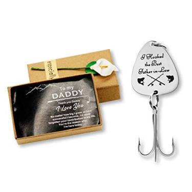 Imagem de Uloveido Ganchos de pesca de aço inoxidável com círculo de anzol com caixa de presente para homens, marido, pai, Natal, Ano Novo Y578 (Y578-Ihooked-new)