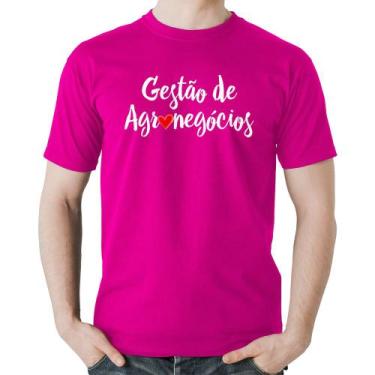 Imagem de Camiseta Algodão Gestão de agronegócios por amor - Foca na Moda, Rosa,
