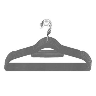 Imagem de Kit 6 Cabides Aveludados Slim Roupas Cabideiro Organizador - Belakaza,