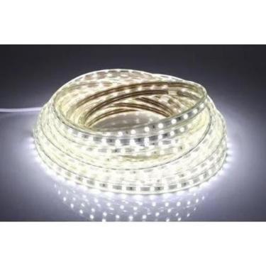 Imagem de Mangueira Fita LED Chata 5050 10m Branco Frio 6mm LEDS 110V - k1mstore