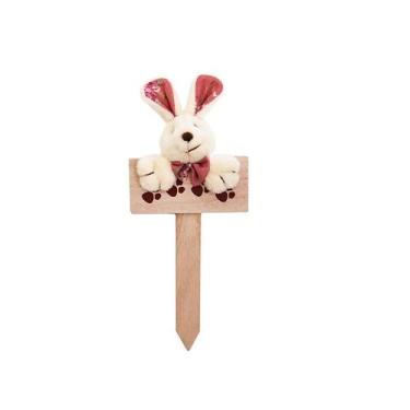 Imagem de Plaquinha de Páscoa MDF Coelho Floral Mini - Pegadas - Rosa Escuro - 1