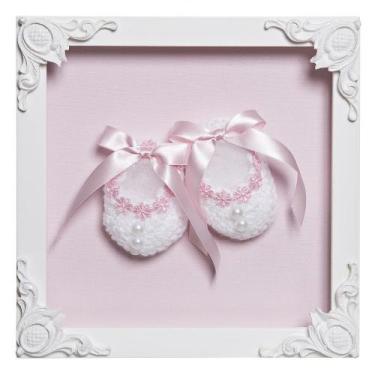 Imagem de Quadro Com Acrílico Menina Sapatinhos Quarto Bebê Infantil Menina - Po