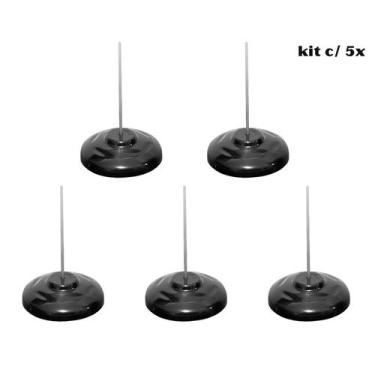 Imagem de Kit 05 Espeto para Papel Comanda Preto Base Plástica - Cavia  Bilhetes