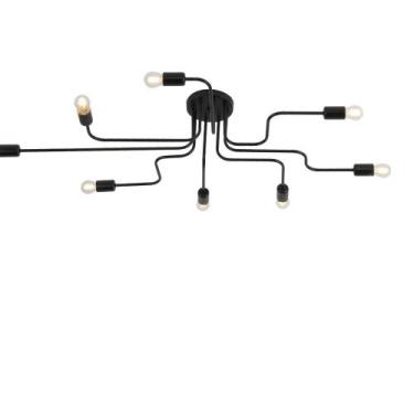 Imagem de Plafon Taschibra Cronos Preto Para 8 Lâmpadas  E27 Bivolt