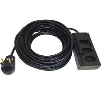 Imagem de Extensão Elétrica 10/20a 10 Metros 3 Tomadas Cabo Pp 2x1,0mm - Lisse O