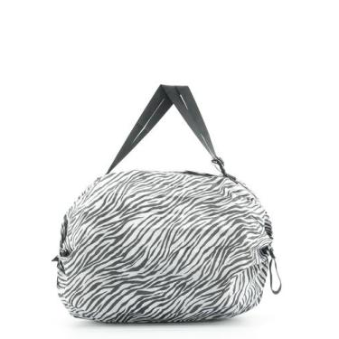 Imagem de Saco de compras grande dobrável e reutilizável - INVENTTA, Zebra