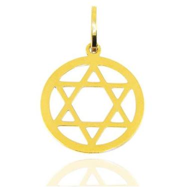 Imagem de Pingente Estrela De Davi Em Ouro 18k Polida 18mm - AGAPRIME JÓIAS