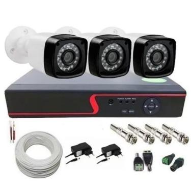 Imagem de kit 3 Câmeras Segurança Hd Digitais Infra Dvr 4 Canais s/Hd - Protec