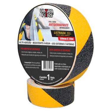 Imagem de Fita Antiderrapante 50 mm X 20 Metros - Listrada  (Amarela e Preta) - 