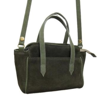 Imagem de Bolsa Pequena de Couro Camurçado Zup - Zup Bags, Verde