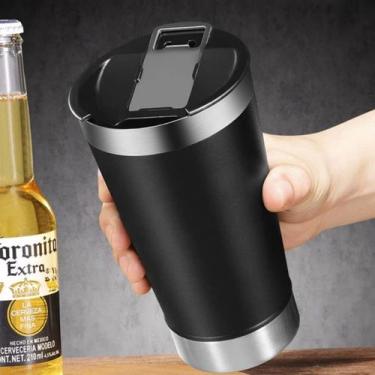 Imagem de Caneca Térmica Com Tampa E Abridor De Garrafa 510ml Sortido Presente D
