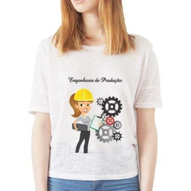 Imagem de Camisa Feminina Profissão Engenharia De Produção - Porto Blue, Branco,