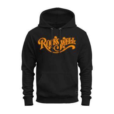 Imagem de Moletom Capuz e Bolso Estampado Flanelado RockWel - Nexstar, Preto, M