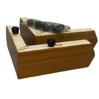 Imagem de pés para sofá madeira / kit 4 cantoneira mel c/ sapata plástica - Móve