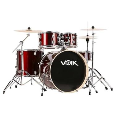 Imagem de Bateria Acústica Completa Voik BAM22-RD Vinho