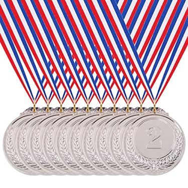 Imagem de Hilitchi 10 Medalhas de Prêmio de Prata – Medalhas de Vencedor de Estilo Olímpico 2º Lugar com Fita