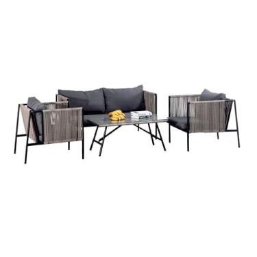 Imagem de Conjunto de Àrea Externa Haven com 1 Sofá, 2 Poltronas 1 Mesa - Cinza