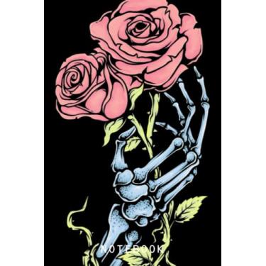 Imagem de Aesthetic Skeleton Hand Androse Pastel Goth Dark Gothic Punk Journal Notebook: Lined 6x9 120 Pages Notebook, Cute Anime Girl Diary Or Notepad For Sketching And Writing, Gift For All Anime Lovers