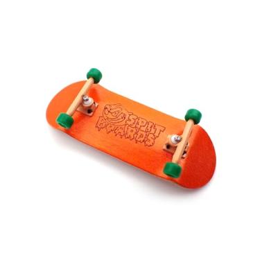 Imagem de SPITBOARDS 34 mm Fingerboard Complete Wood Pro Set-Up (Pre-Assembled, 5-Layers), Pro Trucks, CNC Bearing Wheels, Foam Grip Tape, (Deck: Orange, Trucks: Yellow, Wheels: Green)