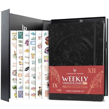 Imagem de Legend Planner PRO Premium – Planejador grande sem data semanal, mensal e de orçamento com rastreador de hábitos – Organizador de vida para gerenciamento de tempo e tarefas, definição de metas e