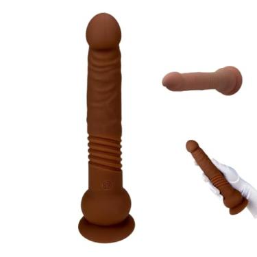 Imagem de Pênis Borracha Vai e Vem Pinto Consolo Vibrador Ventosa Dildo Realístico Controle Recarregável