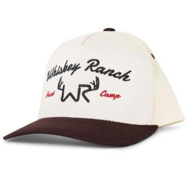 Imagem de WHISKEY BENT HAT CO. Boné Snapback ajustável Whiskey Ranch Deer Camp com 5 painéis, Bronze/Marrom, Tamanho �nica