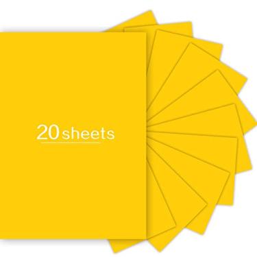 Imagem de 20 folhas de papel cartão amarelo 21,5 x 28 cm, 250 g/m²/41,6 kg de espessura de papel para artesanato DIY e fabricação de cartões, papel de artesanato amarelo pesado para convites, impressão de papelaria, suprimentos de scrapbook