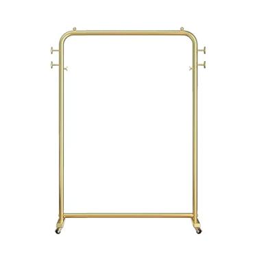 Imagem de Cabideiro de chão leve e luxuoso cabide de chão para casa simples suporte de sol dormitório de estudante quarto cabideiro multifuncional com rodas cabideiro, de chão (ouro, 100 cm)