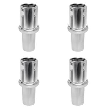 Imagem de Liyufecor 4 peças de pés balas ajustáveis de aço inoxidável, pés de mesa de base redonda ajustáveis para suporte de equipamento de pia de mesa de tubulação de 1-5/20.3 cm OD