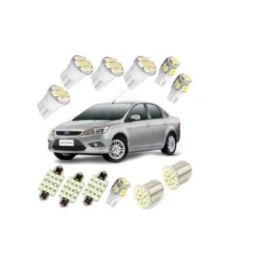 Imagem de Kit Lâmpadas Led Ford Focus Sedan Luz Pingo Teto Placa Ré - Blue Lion