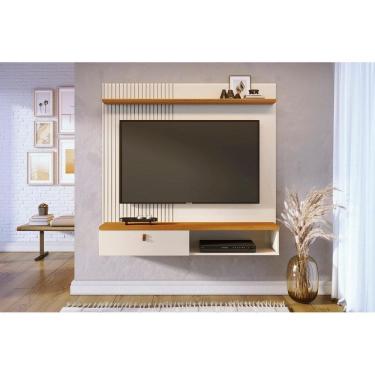 Imagem de Bancada Suspensa Íris para TV de até 55 polegadas - Cinamomo Off White - Madetec