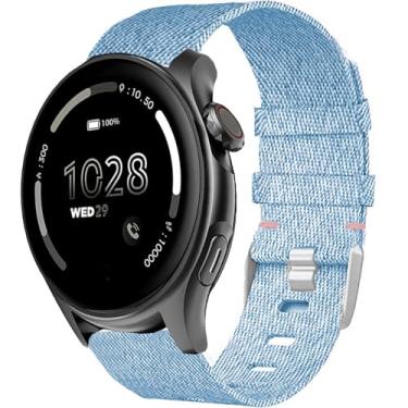 Imagem de Lamshaw Pulseira de relógio inteligente compatível com Cubitt Viva Pro, Viva, Aura Pro, Aura - Azul, 22mm, Nylon, Respirável, Moderno, Unissexo