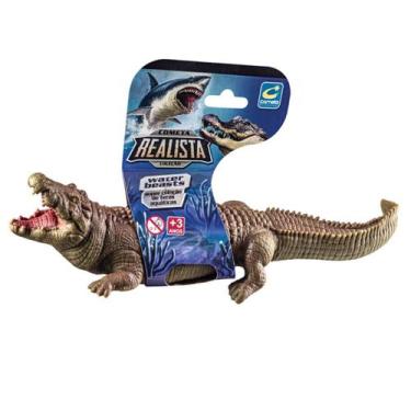Imagem de Crocodilo de Brinquedo Super Realista 28cm Vinil Jacaré - Brinquedos C