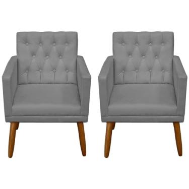 Imagem de Jogo 2 Poltronas Confortável Para Sala Pequena MOBLAN decor (CINZA)