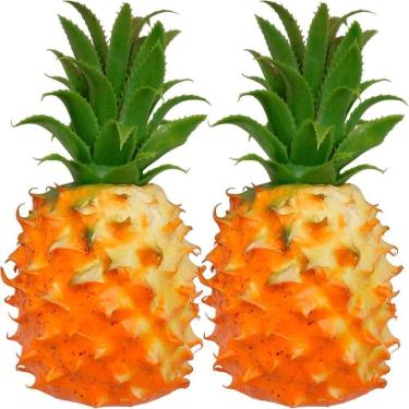 Imagem de Kit 2 Abacaxi Tropical Isopor Fruta Artificial Enfeite 23cm