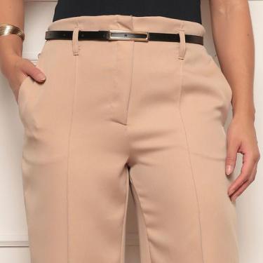 Imagem de Calça Pantalona Alfaiataria Social Elegante Com Bolsos - ALLCONFEC, Be