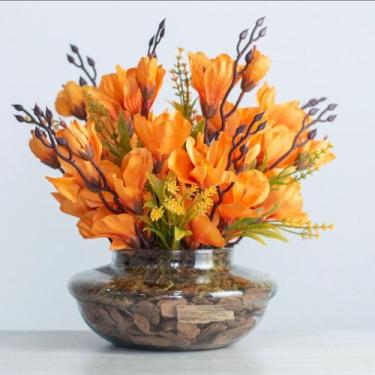 Imagem de Arranjo Cerejeira Terracota no Vaso Equibana de Vidro - Infinity Decor