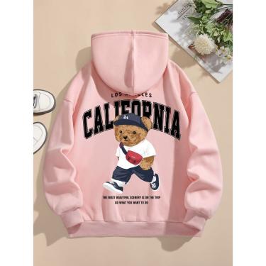 Imagem de Blusa Moletom Feminina com Capuz Urso California