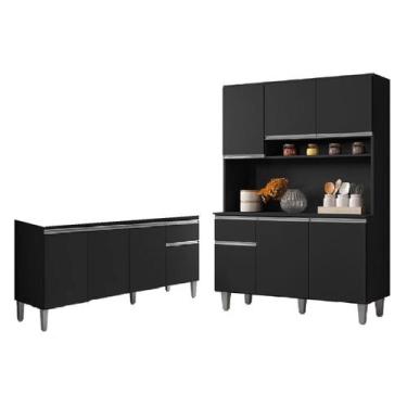 Imagem de Cozinha Compacta Márcia com Balcão Gabinete Tati 150m para Pia Sem Tam