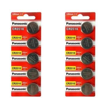Imagem de Kit 2 Cartelas Bateria Panasonic CR2016 3V 10 unidades