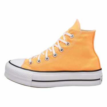 Imagem de Converse Tênis feminino Chuck Taylor All Star Leopard plataforma cano alto, Feixe pêssego/preto/branco, 10