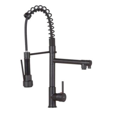 Imagem de Torneira Cozinha Gourmet Monocomando Black Preto Fosco 50 Cm - Zaganza