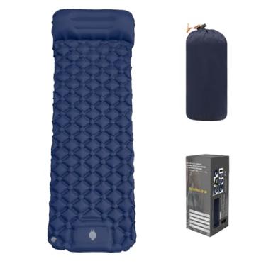 Imagem de Wind Tour Almofada de dormir para caminhada, colchão ultraleve TPU para acampamento, praia, colchão de ar para mochilão, acampamento ao ar livre (azul escuro)